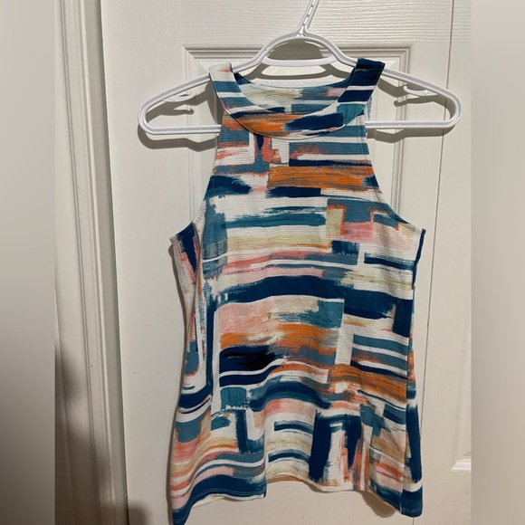 Anthropologie DELETTA Isa Brushstroke Halter Cutout Top - Picture 2 of 5